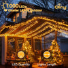 Outdoor Cluster Christmas Lights - 15m 1000LEDs Xmas Tree Fairy Lights Mains Powered Plug in with 8 Modes/Timer/Remote, Bright Waterproof String Lights for Garland Outside Indoor Decoration