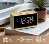 Bedside Alarm Clock Radio, 1.4" White LED Display Clock with Bluetooth, FM Radio, Dual Alarm, Sleep Timer, Snooze Function, Dimmer and Night Light CKS718W