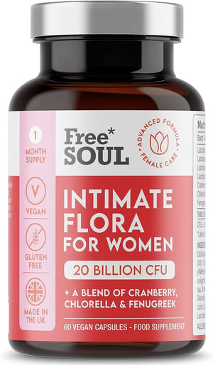 Probiotics for Women – 20 Billion CFU Fortified with 15,000mg Cranberry, Fenugreek & Chlorella – Bio Cultures for Women's Intimate Flora – Vegan Probiotics for Gut Health – 60 Capsules –