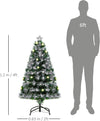 4ft White Light Artificial Christmas Tree w/ 130 LEDs Star Topper Tri-Base Full Bodied Seasonal Decoration Pre-Lit Home