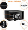 Steel Security Safe with Digital Keypad - Secure Money, Cash, Jewelry, ID Documents, 28 Litres, 43 cm W x 37 cm D x 23 cm H, Black