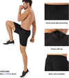 Men's 2 Pack Running Shorts Lightweight Breathable Sports Gym Training Shorts with Drawstring and Zippered Pockets