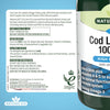 Cod Liver Oil, 1000 mg, 180 Softgel Capsules (High Strength, 254 mg Omega-3 with Vitamins A and D for Normal Function of the Immune System, Made in the UK)