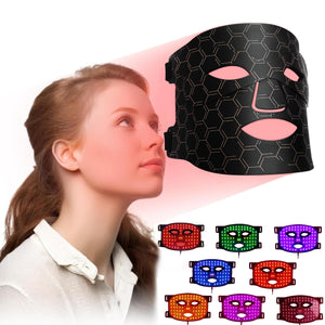 Red Light Therapy Mask for at Home Face Masks Skincare, Portable Skin Tightening Beauty Toning Device,7 Colors LED Mask Mode Adjustment - Rejuvenation,Face Toning Firming for Women (Black Butterfly)