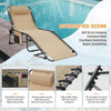 Sun Lounger 5-Position Adjustable Backrest for Garden Recliner Chaise Lounge Chair Folding Sun lounger Portable Sunloungers with Strap Sun bed for Beach Terrace Pools Camping Guest Bed Indoor
