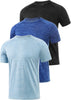 3 Pack Men's Dry Fit T Shirt Moisture Wicking Athletic Tees Exercise Fitness Activewear Short Sleeves Gym Workout Top