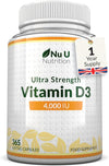 Vitamin D3 4000 IU - 365 Ultra Strength Softgel Capsules not Tablets - 1 Year Supply - Easy to Swallow - Quadruple Strength - Vitamin D Supplement - Made in The UK