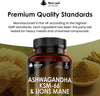 Ashwagandha KSM-66 and Lions Mane Capsules - High Strength 2000mg KSM-66 Ashwaghandha Root Extract and Lions Mane Mushroom Extract - 120 Vegan Capsules with Black Pepper - UK Made by New Leaf