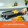 1600W Electric Barbecue Grill | 2-in-1 Grill with Hot Plate, Smokeless Indoor BBQ Electric Grill and Griddle Hot Plate with Built In Drip Tray | Adjustable Temperature | 2 Year Warranty