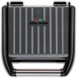 Medium Electric Steel Grill [Non stick, Healthy, Griddle, Toastie, Hot plate, Panini, BBQ, Energy saving, Vertical storage, Easy clean, Drip tray, Ready to cook light] Grey, 1650W 25041