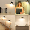 Wall Light Indoor, Wall Lamp Dimmable with Battery with USB Charging Port, Smart Wall Lamp Touch Control 3 Brightness Levels 16 Million Colours 360° Rotatable for Living Room (Black+Colorful Light)