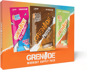 Workout Sample Bundle - Single Serving (1 x 16.5 g Berried Alive Pre-Workout, 1 x 13 g Peachy Pear BCAA & 1 x 40 g Fudged Up Protein Powder)