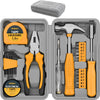 24pc Yellow Household DIY Tool Kit Set. Small Mini Tool Box Set of Starter Basic Tools for Home & Office