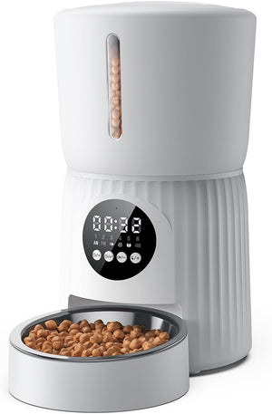 Automatic Cat Feeder, 4L Cat Feeder with Timer up to 6 Meals Per Day, Portion Control, Suitable for Small and Medium Pets