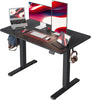 Standing Desk Height Adjustable Electric Desk, 120 * 60cm Stand up Table, Sit Stand Home Office Desk with Splice Board, Dark Black