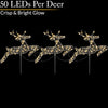 Reindeer Christmas Lights, Flashing Micro LED Pathway Stake Decorations, Battery Powered with Timer, Indoor Outdoor, Set of 3 x 52cm (including ground stakes)