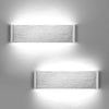 2 Pack Led Wall Lights 31cm Long Wall Lamp Indoor Aluminum Up Down Wall Lighting for Bedroom Living Room Silver Wall Scone for Morden Kitchen Dining Room Silver Wall Lights - Cold White