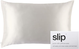 Queen Silk Pillow Cases - 100% Pure 22 Momme Mulberry Silk Pillowcase for Hair and Skin - Queen Size Standard Pillow Case - Anti-Aging, Anti-BedHead, Anti-Sleep Crease, White (20" x 30")