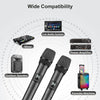 Wireless Microphones, Cordless Dual Handheld Dynamic Karaoke Singing Mic System with Receiver for Karaoke, Home KTV, DJ, Wedding, Party, 2x5 UHF Adjustable Frequencies, 60m Coverage TW450 Grey