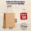 100 Pcs Brown Paper Bags With Handles, Small Paper Gift Bags, Eco-Friendly Kraft Shopping Carrier Bags for Wedding, Christmas, Easter, Birthday Parties & Merchandise Retail 18x24x8cm