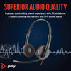 Poly Blackwire 3220 Wired Headset - Noise-Canceling Mic – Stereo Design - Connect to PC/Mac via USB-C or USB-A - Works w/Teams, Zoom