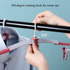 Folding Clothes Hangers with Clips, 360 Degree Rotating Hook, Portable for Travel Outdoor Camping, Assorted Color (Pack of 6)