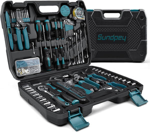 Home Tool Kit 281-PCs - Protable Complete Basic Hand Repair General Tool Sets for Men Women - Tool Set with Socket Wrench Set & Screwdriver Set & Metric Hex Key & Pliers & Tool Box Case