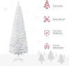 6ft Unlit Artificial Christmas Tree, Pencil Slim Xmas Tree with Solid Stand and Realistic Branches, White