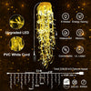 Icicle Outdoor Christmas Lights 10 M 320 LED Warm White Fairy Lights Plug in 60 Drops Waterproof Xmas Decorations Curtain Lights 8 Modes String Lights