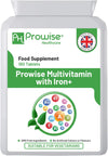 Multivitamin with Iron 180 Tablets (6 Months Dose) | Immune Support | One A Day Multivitamins for Men & Women | UK Manufactured to GMP Guaranteed Quality | Multivitamin Vegetarian by Prowise