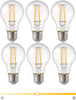 6 Pack E27 Dimmable LED Edison Bulbs, E27 LED Bulbs Large Edison Screw, 60W Incandescent Bulb Equivalent, 2700K Warm White, 6.5W, Flicker Free Energy Saving Bulbs for Chandelier Table Lamp