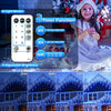 Outdoor Icicle Christmas Lights 10M - Fairy Lights Plug in Cool White & Blue Connectable Waterproof Led Bright Icicle Lights Mains Powered with 8 Modes & Remote Timer for Window Garden Party