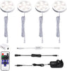 Under Cabinet Lighting - Dimmable Cupboard Lights with Remote Control & 4 Pack Under Counter Lighting Kit Display Kitchen Light for Closet Showcase Bookshelf Wardrobe (4000K Nature White)