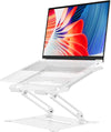 Elevate Your Workstation with the  Ergonomic Laptop Stand - Lightweight Aluminum, Adjustable Height, Heat-Vent, Compatible with Macbook, Dell, HP, Lenovo - Silver, Fits up to 15.6"