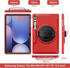 Case for Samsung Galaxy Tab S10+/S9+/S9 FE+/S8+/S7 FE/S7+ 12.4 Inch, Shockproof Kids Protective Case with Rotating Kickstand Hand Strap Pen Holder for S10 Plus/S9 FE Plus/S9 Plus Tablet-Red