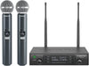 Wireless Microphone System Dual Wireless Mics,w/ 2 Handheld Dynamic Microphones, 2x100 Adjustable UHF Channels, Auto Scan,328ft Range,Microphone for Singing, Karaoke, Church(PTU-71-2H)