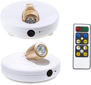 LED Spotlights Ceiling Lights Wireless AA Battery Powered Lights Dimmable Display Lights for Picture Cabinet Remote Controlled Lights Puck Lights Stick on Anywhere Indoor-2 Pack