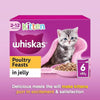 Whiskas Wet Kitten Food Bulk Bundle - 2-12 Months, Poultry Feasts Gravy 6x85g, Fish Favourites in Jelly 6x85g, Milky Treats 1x55g and  Kitten Toy