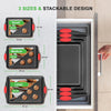 Baking Tray Set - Oven Baking Pans, 3 Piece Non-Stick Oven Trays, Deluxe & Stylish High Quality - Matal Bakeware, Black w/Red Silicone Handles