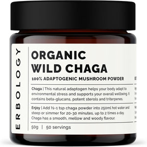 Organic Chaga Mushroom Powder 50 Servings - 7% Beta-glucans - Immunity Support - Inonotus Obliquus - Small Batch - Sustainably Wild Harvested in Finland - Vegan - Non-GMO - No Added Fillers