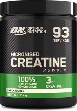 Micronised Creatine Powder, 100% Pure Creatine Monohydrate Powder for Performance and Muscle Power, Unflavoured Shake, 93 Servings, 317 g