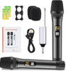 Wireless Microphones, Metal UHF Dual Handheld Dynamic Mic System,Microfonos Inalambricos with Rechargeable Receiver,160ft Range,for Karaoke, Speech, Wedding, Church, PA System,Singing Machine