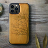 Magnetic Wood Case for iPhone 13 Pro Max Case [Hard Real Wood & Soft TPU] Shockproof Hybrid Protective Cover Unique & Classy Wooden Case Compatible with MagSafe (Eternal Tree-Cherry)