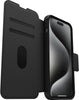 Strada Case for iPhone 15 Pro Max for MagSafe, Shockproof, Drop proof, Premium Leather Protective Folio with Two Card Holders, 3x Tested to Military Standard, Black