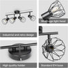 Spot Light Fittings for Ceilings Adjustable Metal Wire Cage Kitchen Spotlight Ceiling Lights with E14 Base Black 4 Way Ceiling Light Industrial for Bedroom Hallway Living Room Shop