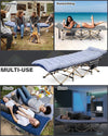 Camp Beds for Adults, 74 x 28'' Extra Wide Camping Bed with Mattress and Side Pocket Camp Bed, Camping Beds for Travel Fishing Outdoor Picnic Office Indoor