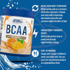 Bundle: BCAA Powder 450g + Lifestyle Water Bottle 1000ml | Branched Chain Amino Acids BCAAs Supplement, Intra Workout & Recovery (450g - 32 Servings) (Orange & Mango)