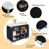 Folding Camping Storage Cupboard Portable Camping Kitchen Unit with Aluminium Frame, 1 double cupboard, Black, 100×50×80cm