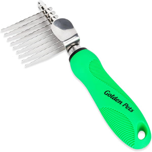 Detangler Comb I Dog and Cat Brush Medium to Long Hair I Small - Large Animals I Rounded Teeth I + Care Manual