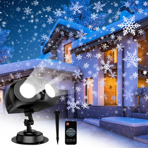 Christmas Projector Lights, Snowflake Projector Lights Christmas LED Lights, Moving Rotating Snowstorm with Remote Control Timer, Indoor/Outdoor Waterproof for Christmas Party Decoration -Owl Shape